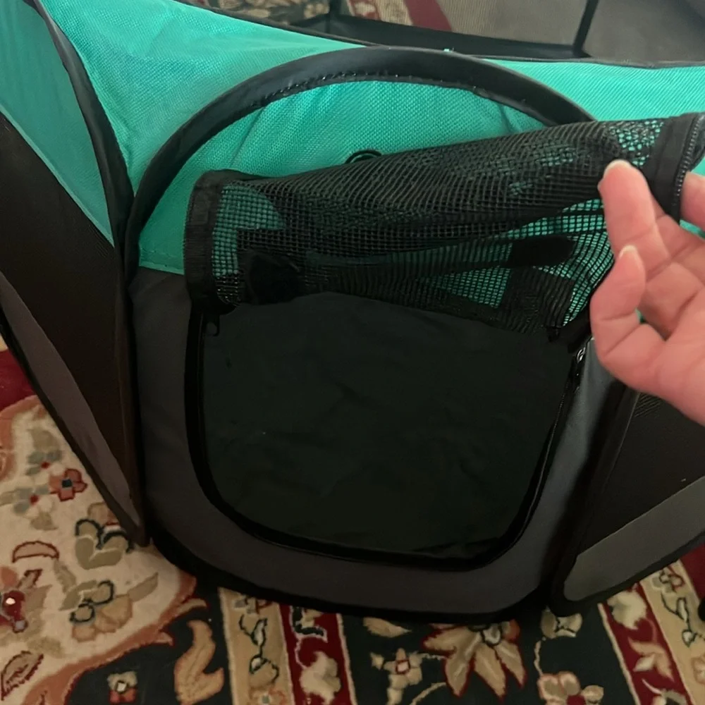 Teal Portable Small Pet Playpen